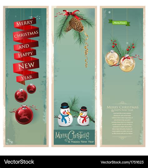 Merry christmas banner vertical background Vector Image