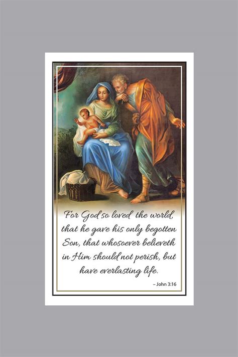 Holy Family Prayer Card - Collins Funeral Supply