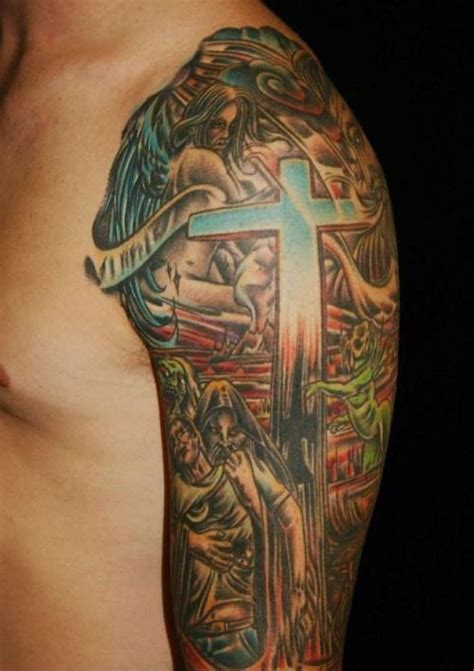 Spiritual Catholic Christian Sleeve Tattoo Designs on Stylevore