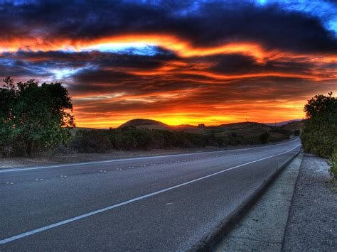 Sunset Above Road Wallpaper | Free Sunset Downloads