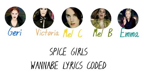 Spice Girls - Wannabe Lyrics Coded - YouTube