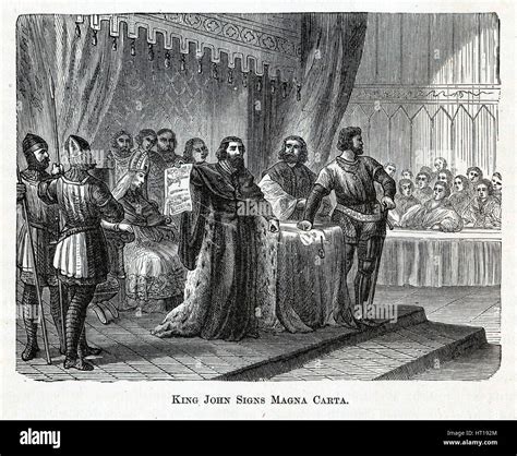 King John Signs Magna Carta, 1882. Artist: Anonymous Stock Photo - Alamy