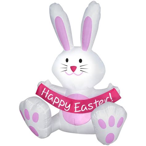 Gemmy 3-1/2 ft Airblown Inflatable White Easter Bunny at Lowes.com