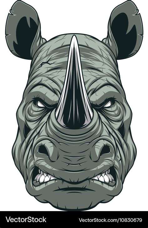 Ferocious rhinoceros head Royalty Free Vector Image