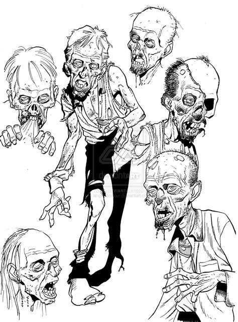 Walking Dead Zombie Coloring Pages - Yunus Coloring Pages