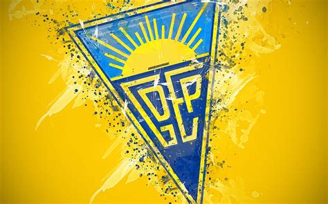 GD Estoril Praia paint art, logo, creative, Portuguese football team, Primeira Liga, HD ...