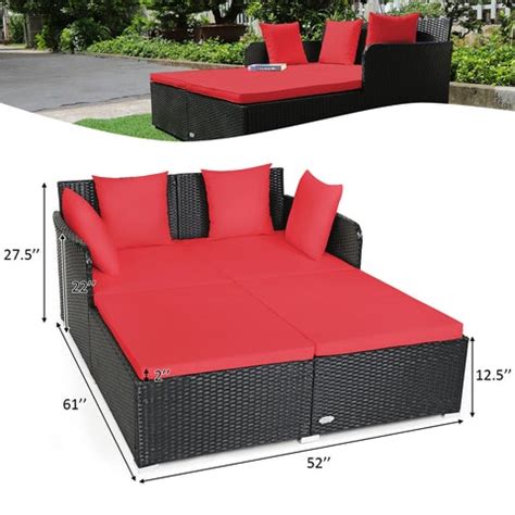 Large Modern Outdoor Patio Furniture Cushioned Daybed – Until Times Up
