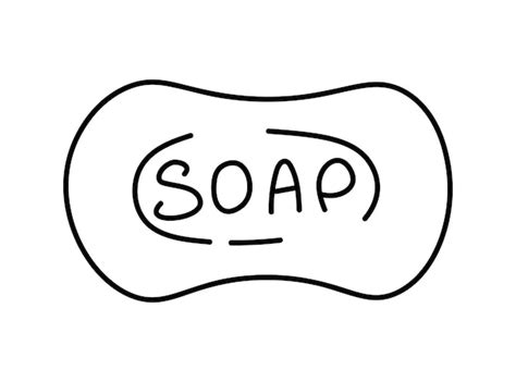 Premium Vector | Simple doodle of a hand soap Dry soap Black outline on a white background with ...