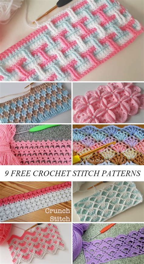 9 Crochet Stitch Patterns For Beginners | Crochet stitches patterns ...