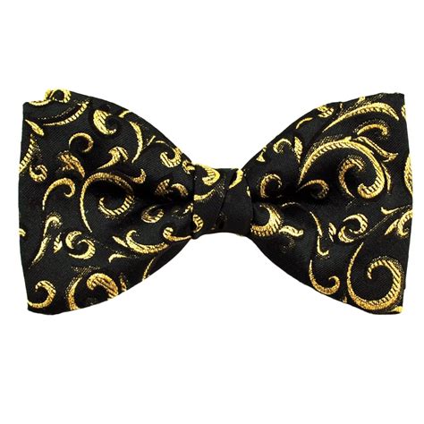 Van Buck Black & Gold Ornate Regal Patterned Men's Bow Tie from Ties Planet UK