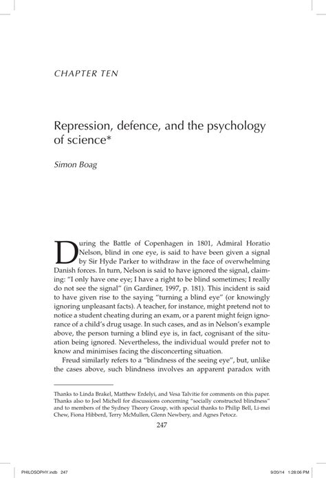 (PDF) Repression, defence, & the psychology of science