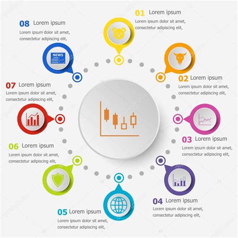 Infographic template with stock market icons — Stock Vector ...