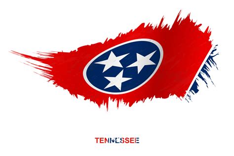 Flag of Tennessee state in grunge style with waving effect. 13402721 ...