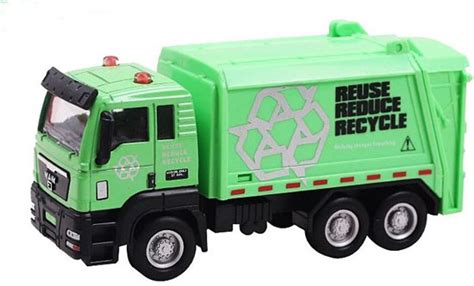 Green Mini Scale Kids Diecast Garbage Truck Toy [GT01T026 ...