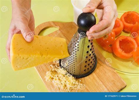 Closeup of Cook Grating Cheese. Stock Image - Image of grate, stuffing ...