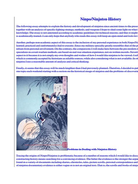 History of Ninjutsu | PDF | Ninja | Feudal Japan