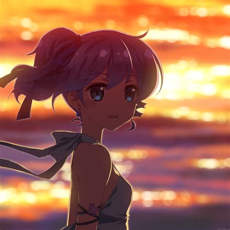 I Love Papers | ai74-anime-girl-beach-sunset-illust-art