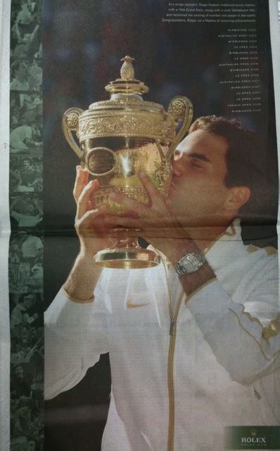 Roger Federer Rolex Ad - 15 Grand Slams | A full page congra… | Flickr