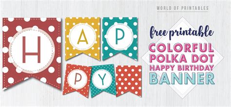 Free Printable Colorful Polka Dot Happy Birthday Banner Letters - World of Printables