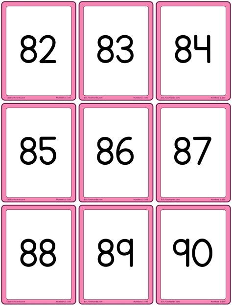 Numbers 1 To 100 Esl Flashcards Numbers 1 100 Flashcards Printable | Images and Photos finder