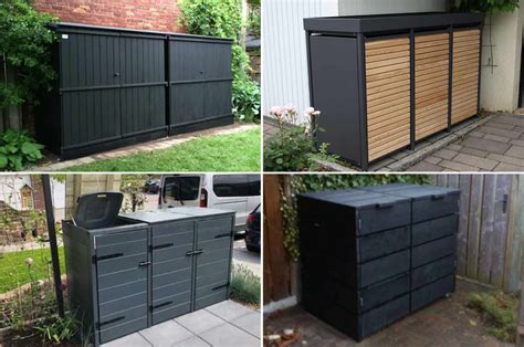 four different types of garage storage units in various stages of being ...