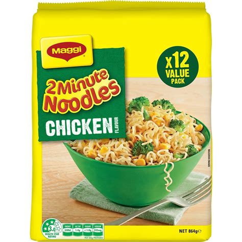 Maggi 2 Minute Noodles 12 Pack - Chicken Flavour | BIG W