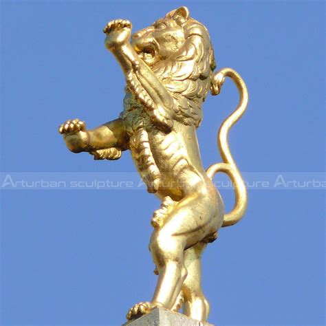 Large Gold Lion Statue