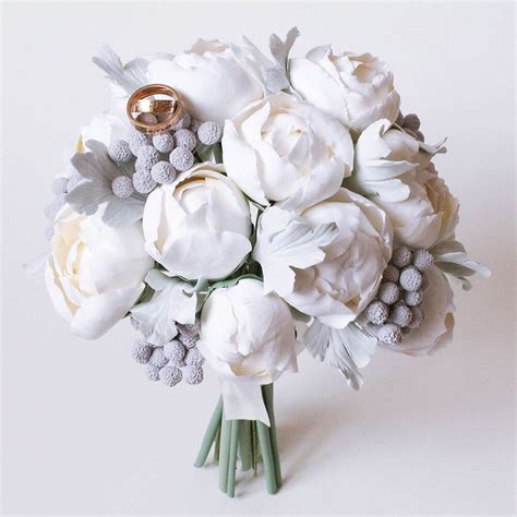 White Peony Wedding Bouquet - Handmade With Love | Oriflowers