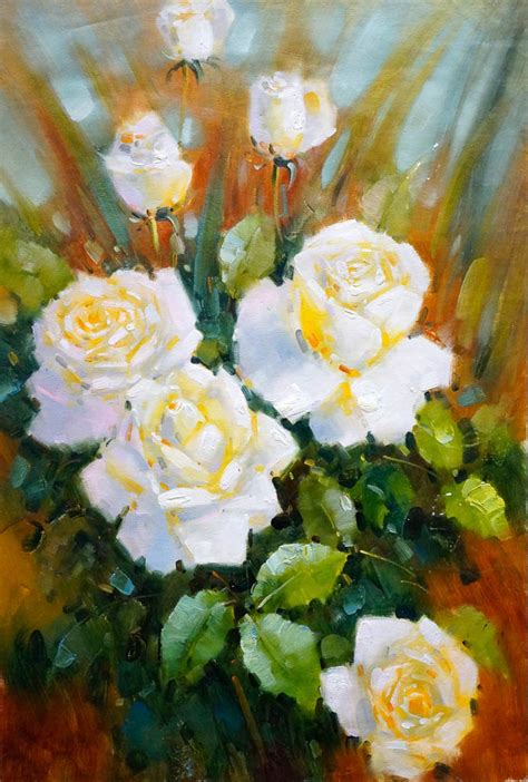 Original Paintings White Flowers (24" x 36") Painting Reproductions, Save 50-75%, Free Shipping ...