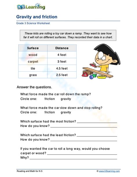 Gravity And Friction 2 Worksheet