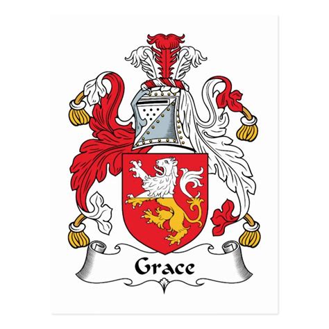 Grace Family Crest Postcard | Zazzle.com