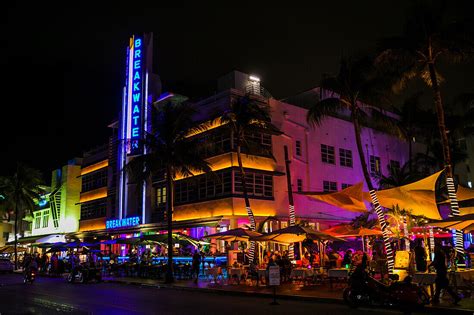 Ocean Drive in Miami Florida at night, … – License image – 71419871 ...