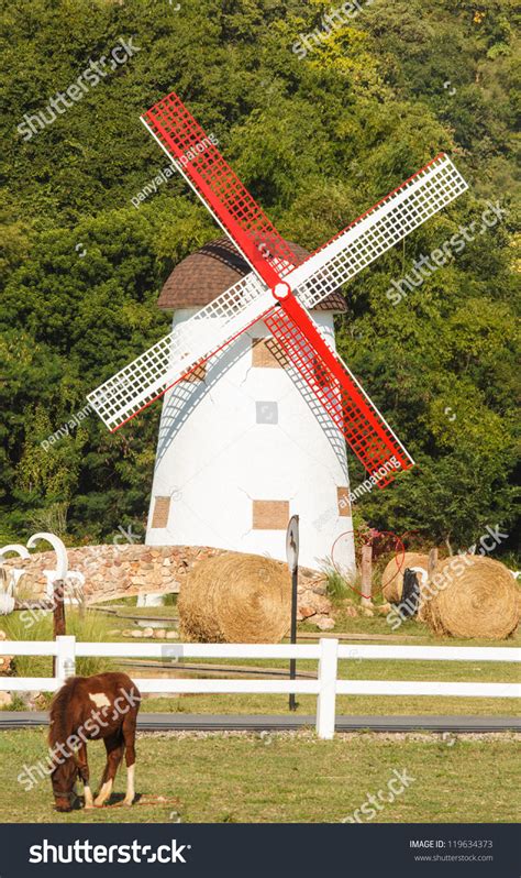 Windmill In Farm Stock Photo 119634373 : Shutterstock