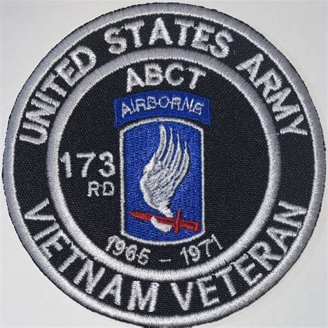 US Army 173rd Airborne Brigade 1965-1971 Vietnam Veteran Patch - Decal Patch - Co