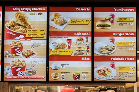 Menu at Jollibee fast food, Toronto, 334 Yonge St