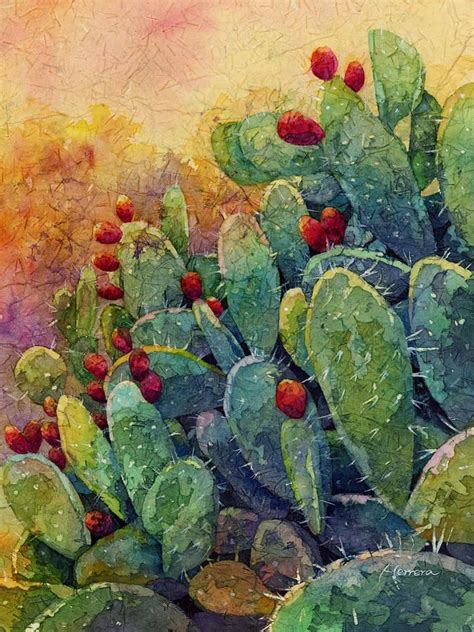 Desert Gems 2 by Hailey E Herrera | Cactus art, Cactus paintings, Cactus art print