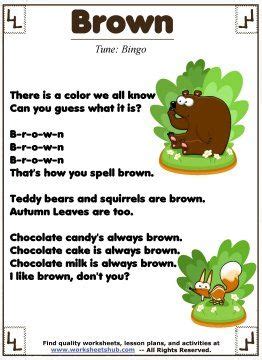 Learn The Color Brown | Color songs, Color songs preschool, Preschool songs