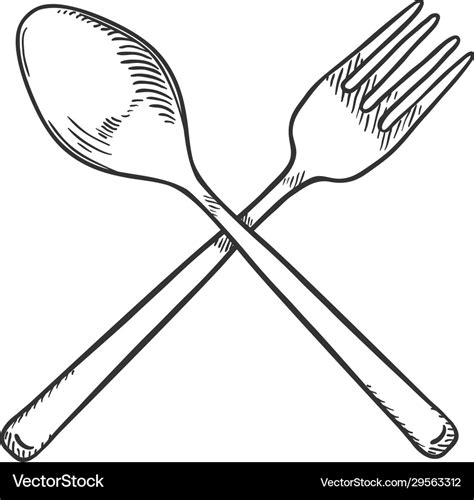 Spoon And Fork Drawing