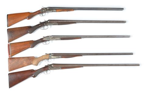 Lot Detail - (A) LOT OF 5: ANTIQUE SIDE BY SIDE SHOTGUNS.