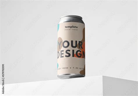 Mockup of customizable beverage and label available against customizable color background Stock ...