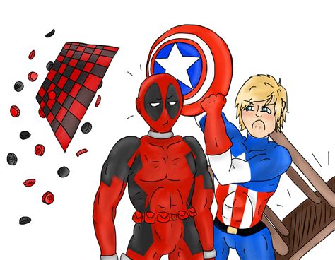 Deadpool vs. Captain America by RagingRoar on DeviantArt