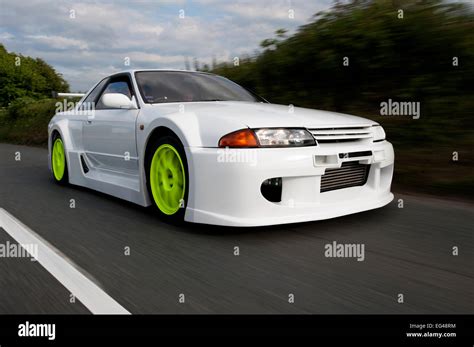 Heavily modified Nissan R32 Skyline with a wide body kit fitted Stock Photo - Alamy