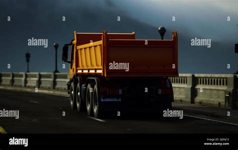 Big lorry truck on the bridge Stock Photo - Alamy