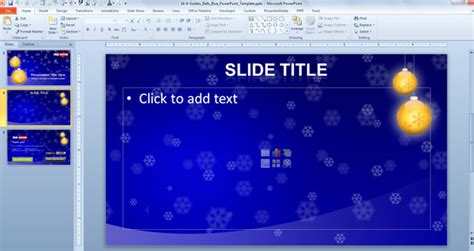 Free Golden Balls Christmas PowerPoint Template - Free PowerPoint Templates - SlideHunter.com