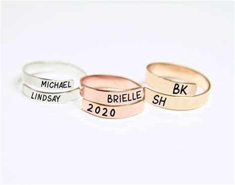 Personalized Ring Engraved Ring Initial Ring Custom Name - Etsy