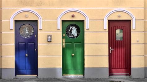 Three Colorful Doors, Ireland - YouTube