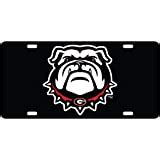 Amazon.com: Craftique Georgia Bulldogs Black Car Tag W/Silver/red Logo G : Sports & Outdoors