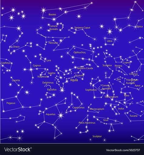 Zodiac Constellations Sky Royalty Free Vector Image