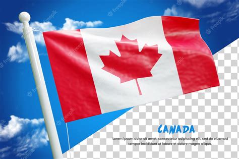 Premium PSD | Canada realistic flag 3d render isolated or 3d canada ...