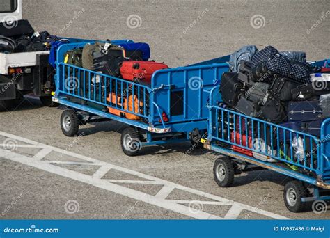 Luggage Trolleys stock photo. Image of heavy, travel - 10937436